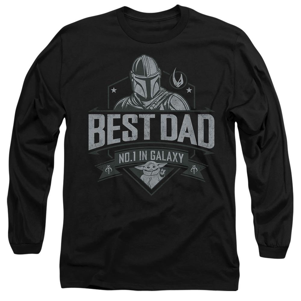 Black - Front - Star Wars Unisex Adult Best Dad Star Wars: The Mandalorian Fathers Day T-Shirt