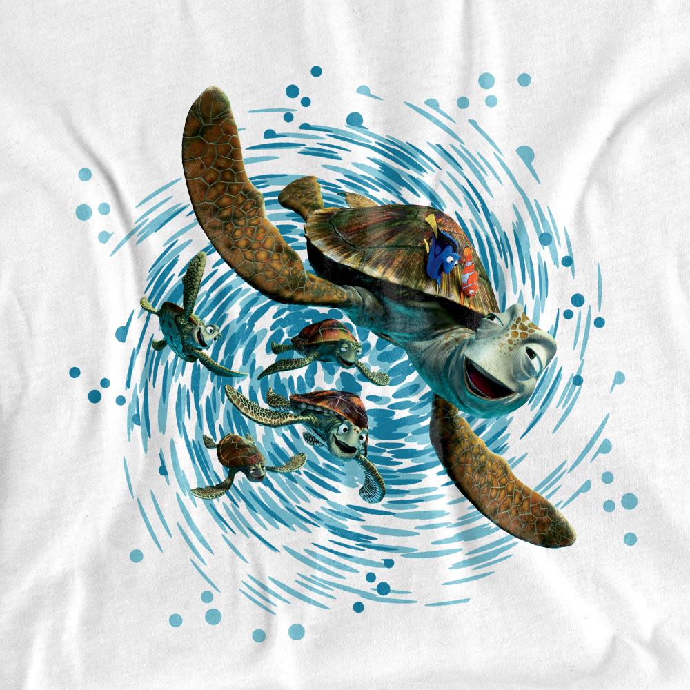 White - Side - Finding Nemo Unisex Adult Ride The Wave Crush T-Shirt