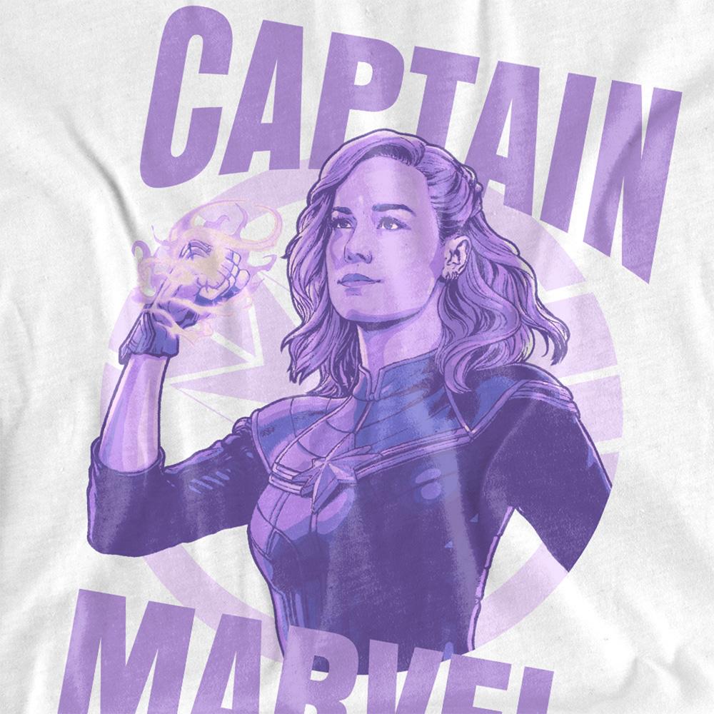 White - Side - The Marvels Unisex Adult Captain Marvel T-Shirt