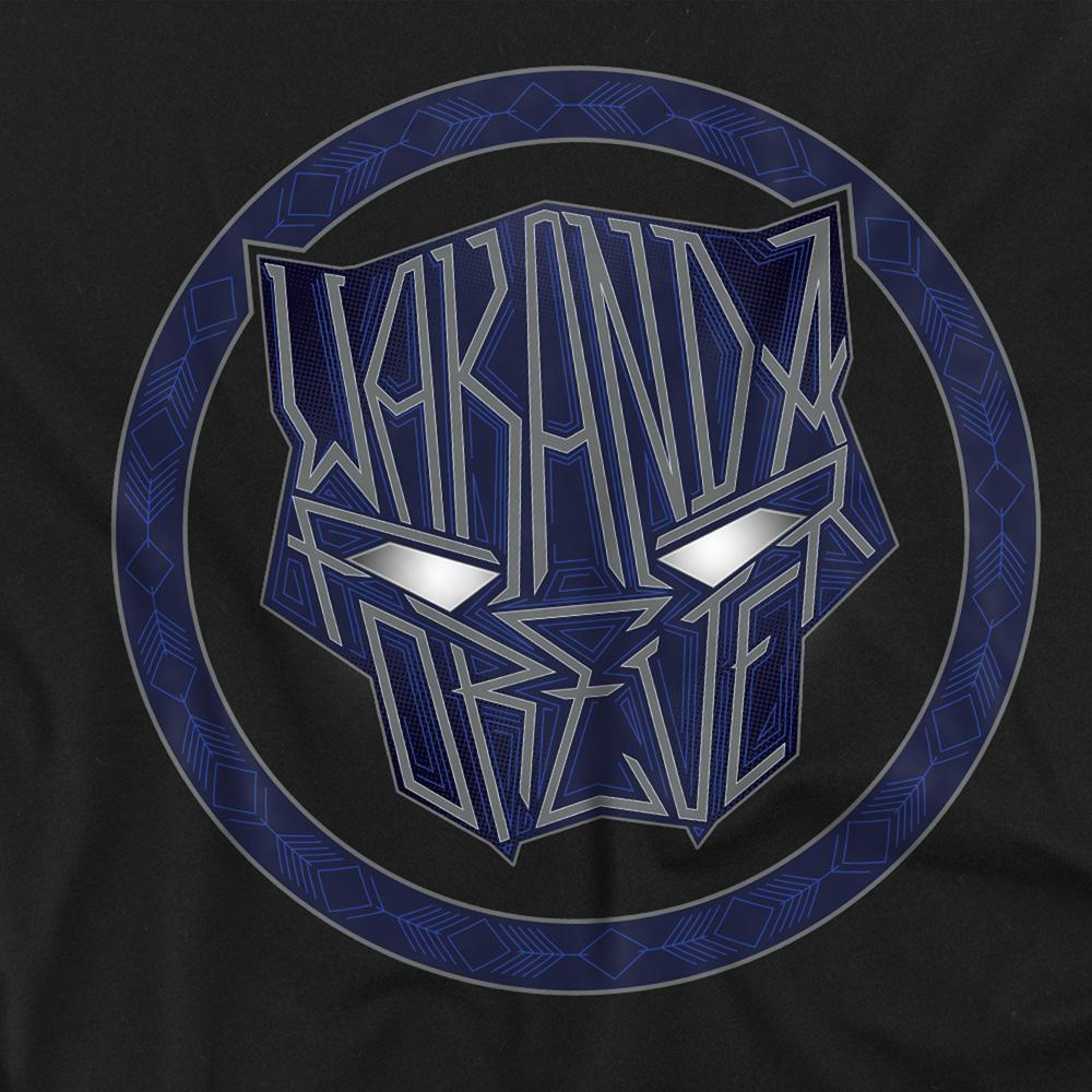 Black - Side - Black Panther: Wakanda Forever Unisex Adult Text T-Shirt