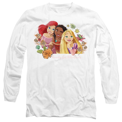 White - Front - Disney Princess Unisex Adult Ready For Whatever Ariel Moana Rapunzel T-Shirt