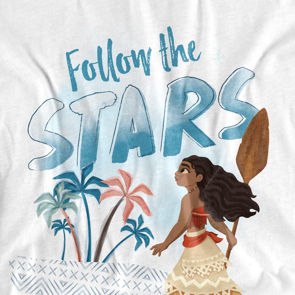 White - Side - Moana Unisex Adult Follow The Stars T-Shirt