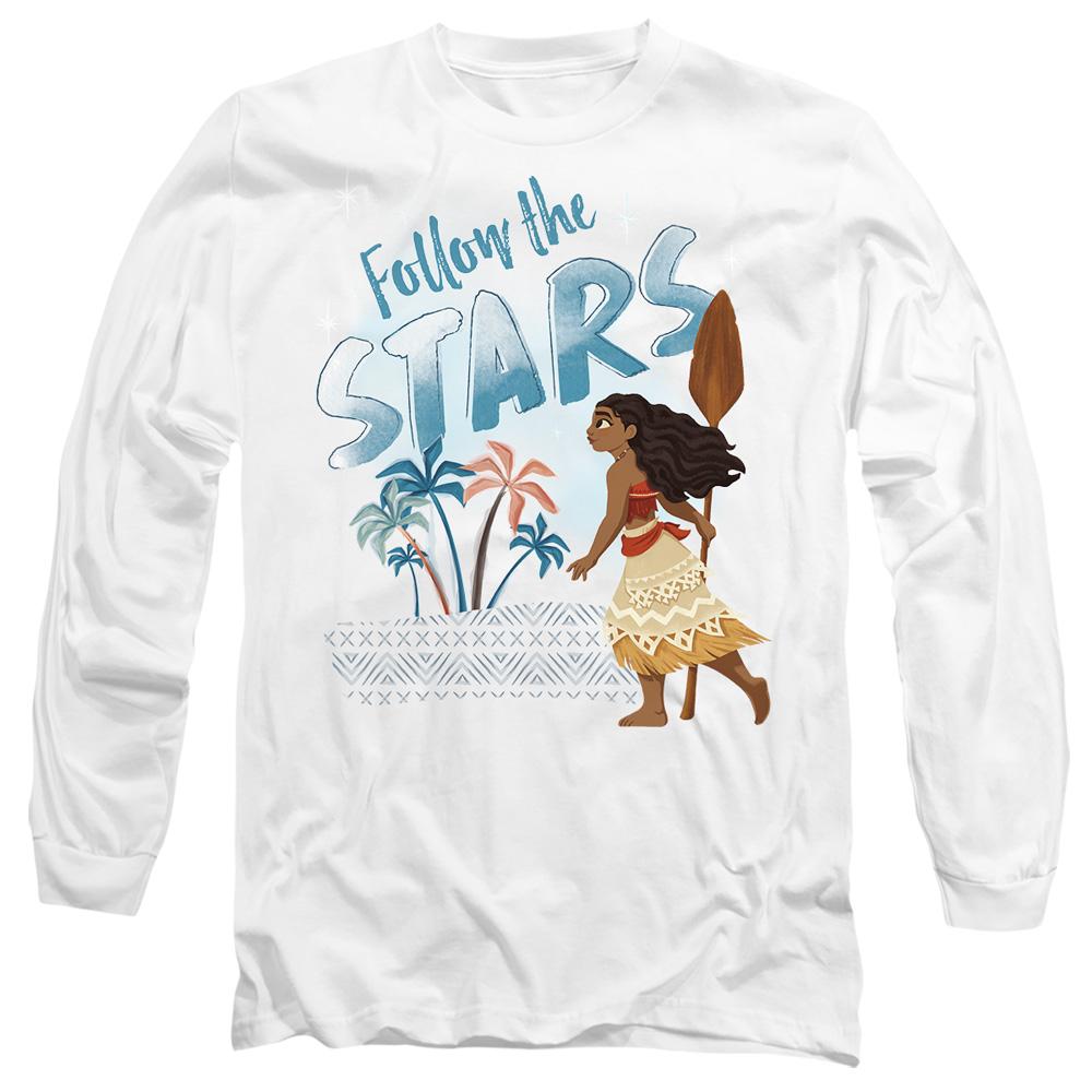 White - Front - Moana Unisex Adult Follow The Stars T-Shirt