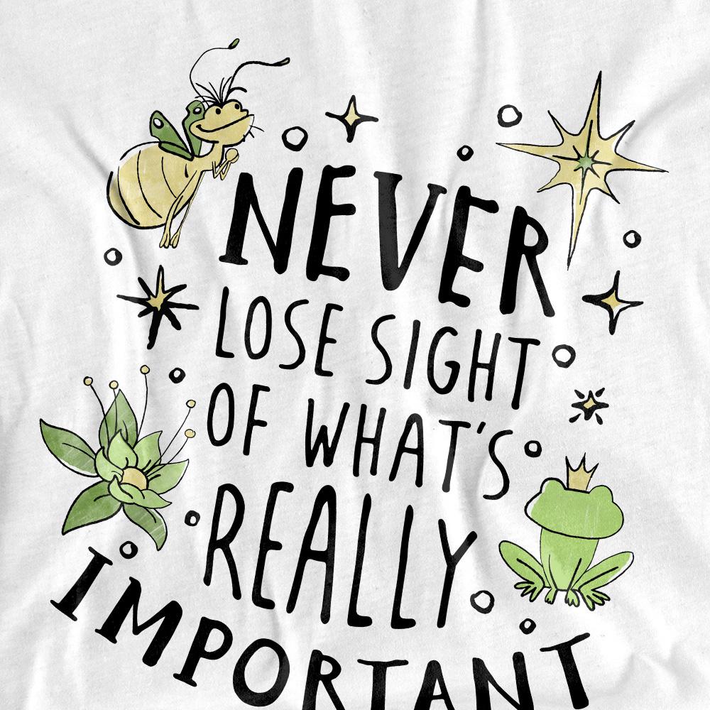 White - Side - The Princess and the Frog Unisex Adult Never Lose Sight T-Shirt