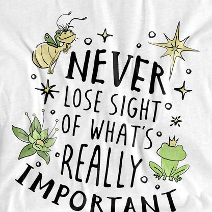 White - Side - The Princess and the Frog Unisex Adult Never Lose Sight T-Shirt