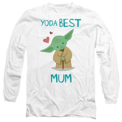 White - Front - Star Wars Unisex Adult Yoda Best Mum Mothers Day T-Shirt