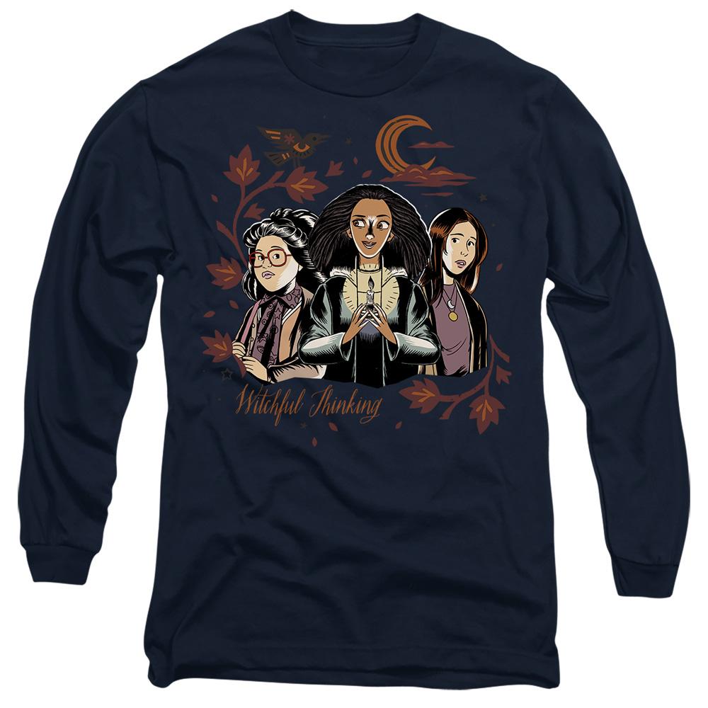 Navy - Front - Hocus Pocus 2 Unisex Adult Witchful Thinking Becca Izzy Cassie T-Shirt