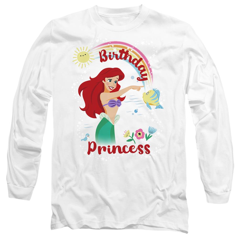 White - Front - The Little Mermaid Unisex Adult Birthday Princess Ariel & Flounder T-Shirt