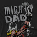 Black - Side - Thor Unisex Adult Mighty Dad Lightning Fathers Day T-Shirt