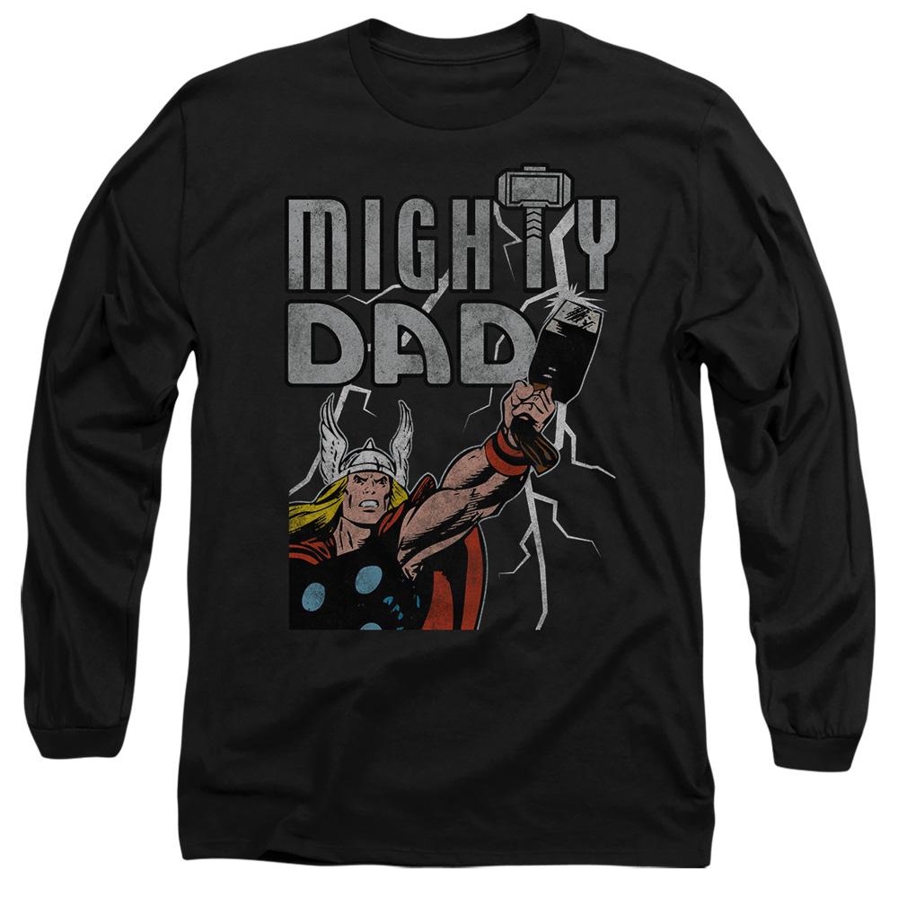 Black - Front - Thor Unisex Adult Mighty Dad Lightning Fathers Day T-Shirt