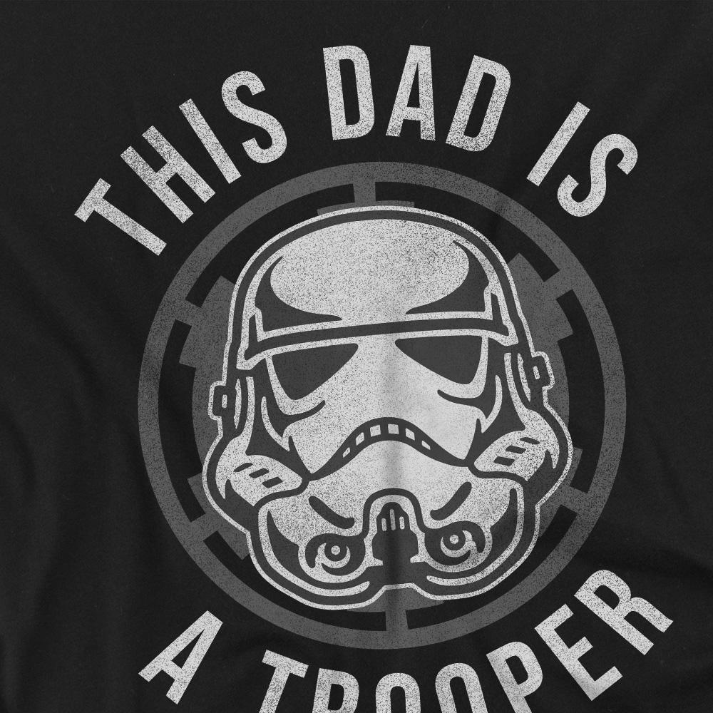 Black - Side - Star Wars Unisex Adult Dad Is A Trooper Fathers Day T-Shirt