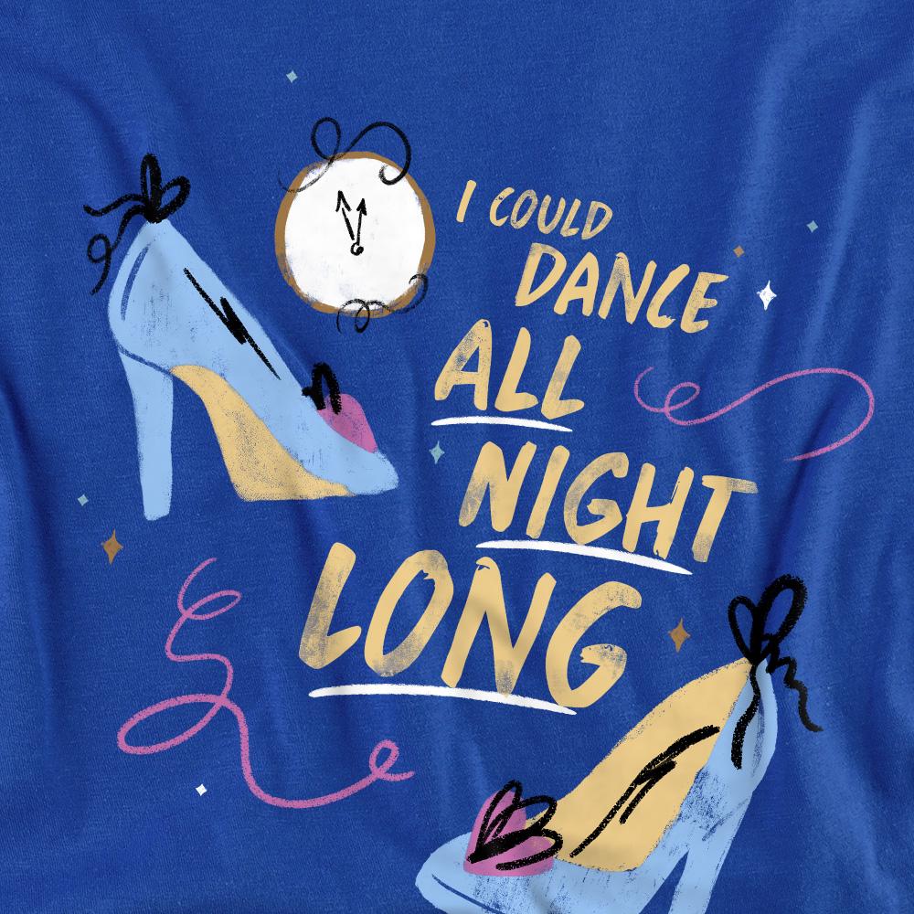 Royal Blue - Side - Cinderella Unisex Adult I Could Dance All Night Long T-Shirt