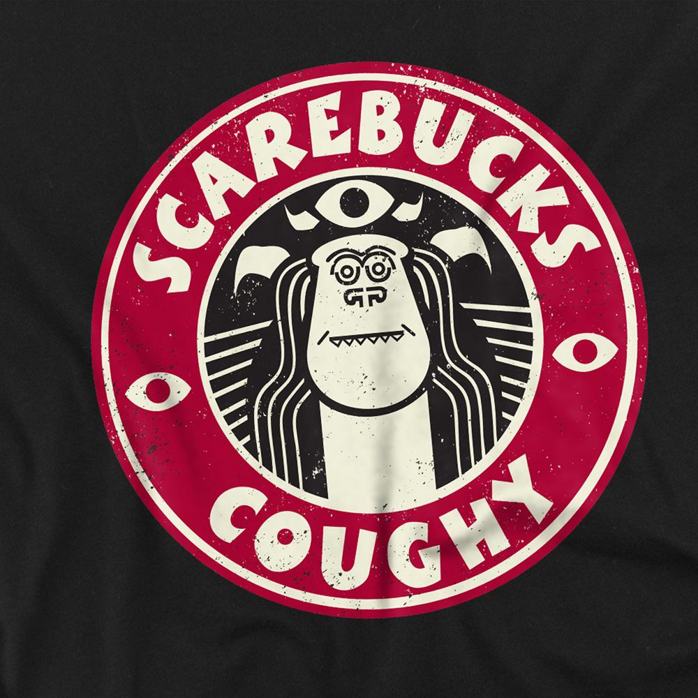 Black - Side - Monsters at Work Unisex Adult Scarebucks Coughy T-Shirt
