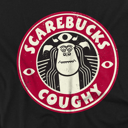 Black - Side - Monsters at Work Unisex Adult Scarebucks Coughy T-Shirt