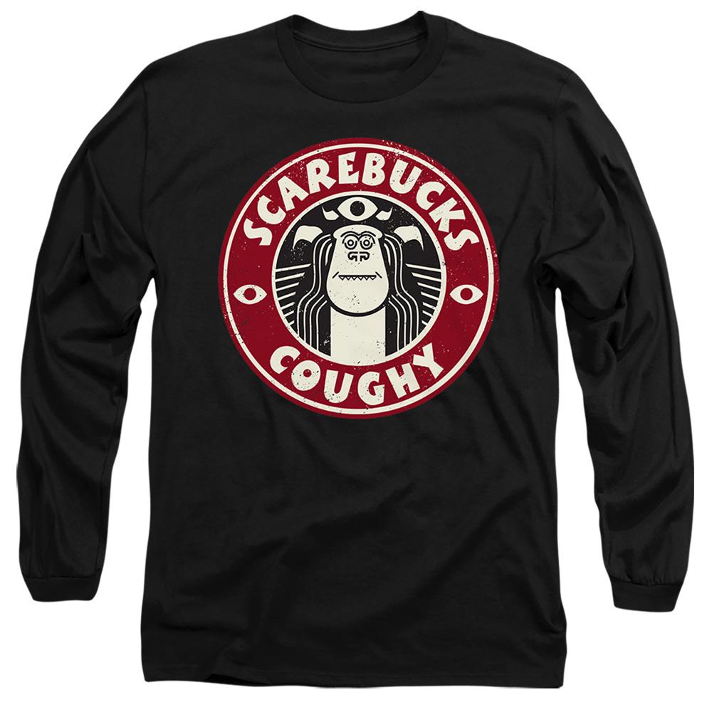 Black - Front - Monsters at Work Unisex Adult Scarebucks Coughy T-Shirt