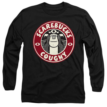 Black - Front - Monsters at Work Unisex Adult Scarebucks Coughy T-Shirt