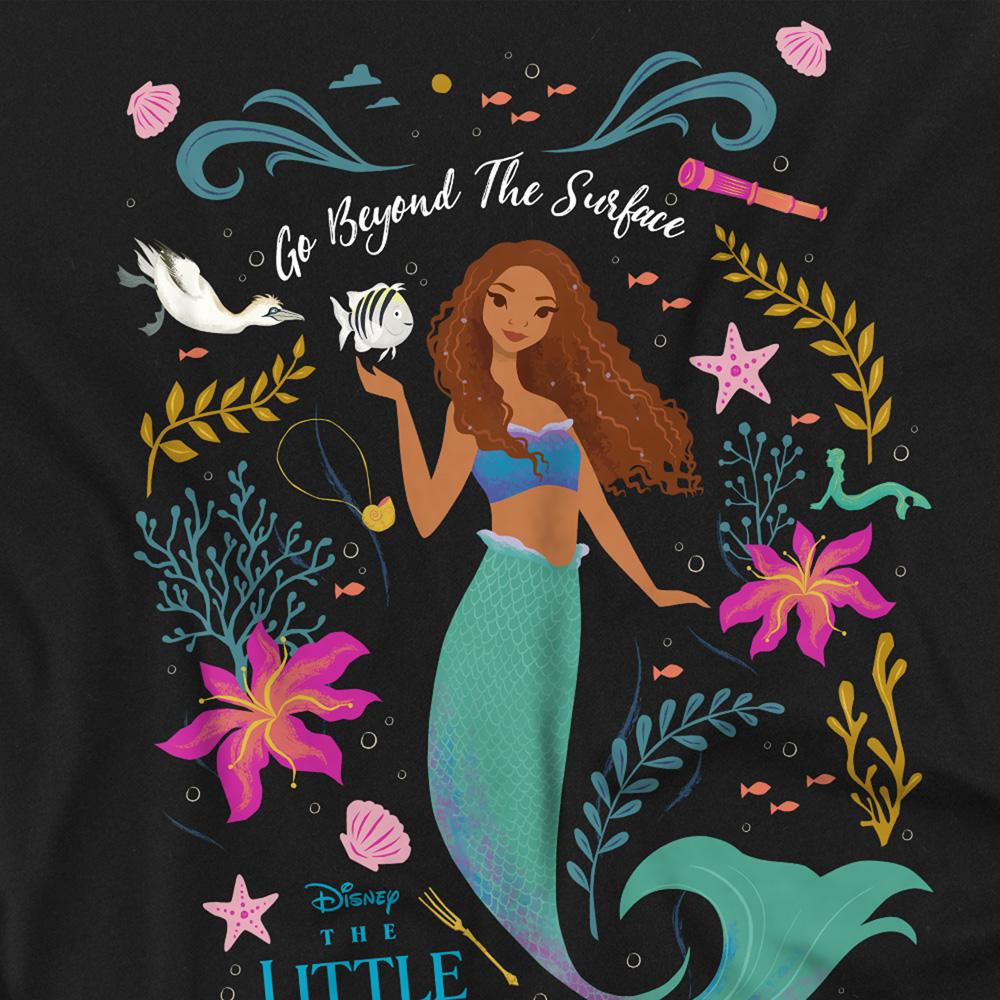 Black - Side - The Little Mermaid Unisex Adult Go Beyond The Surface Ariel T-Shirt