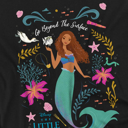 Black - Side - The Little Mermaid Unisex Adult Go Beyond The Surface Ariel T-Shirt