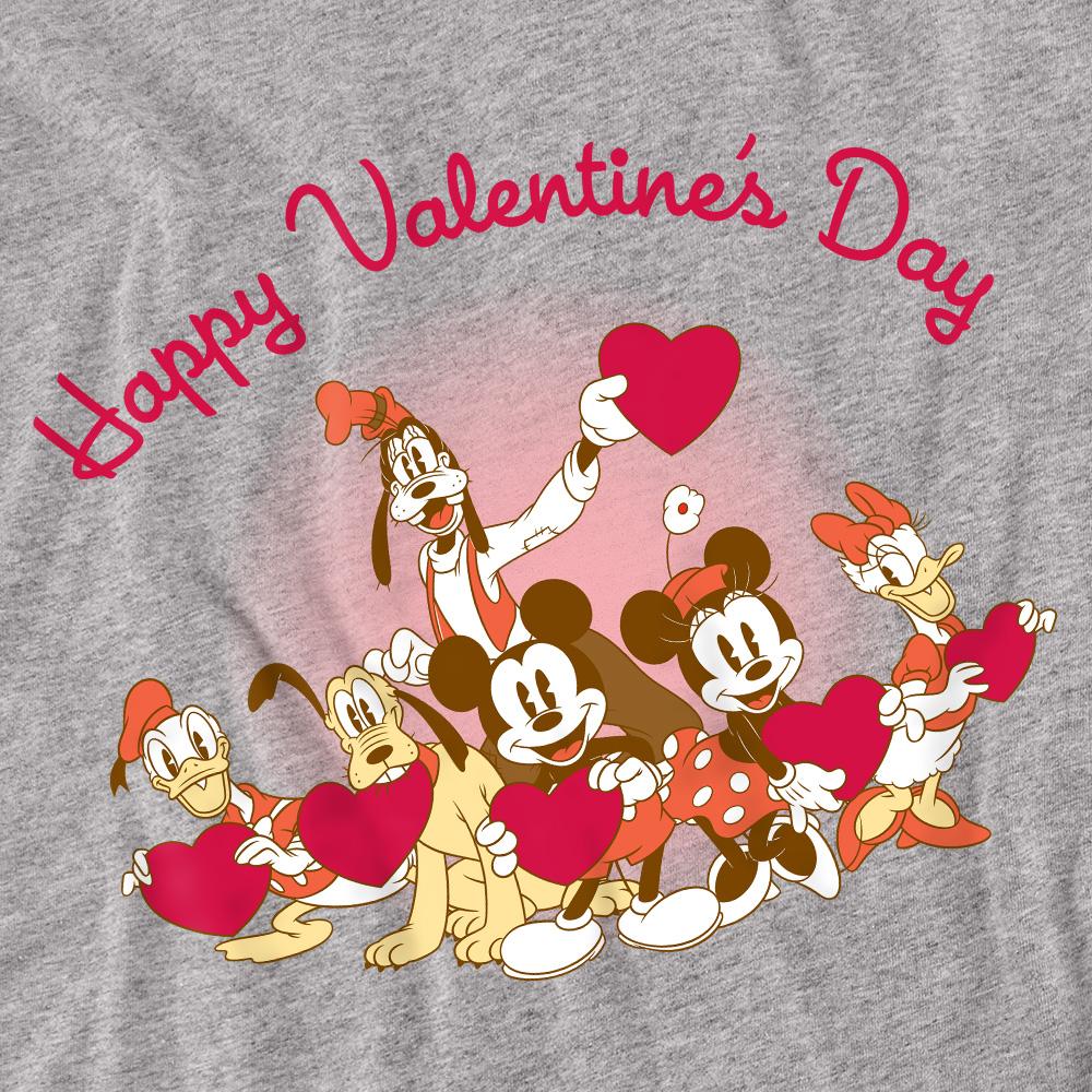 Sport Heather - Side - Mickey Mouse Unisex Adult Happy Valentine`s Day T-Shirt