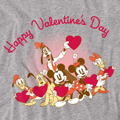 Sport Heather - Side - Mickey Mouse Unisex Adult Happy Valentine`s Day T-Shirt