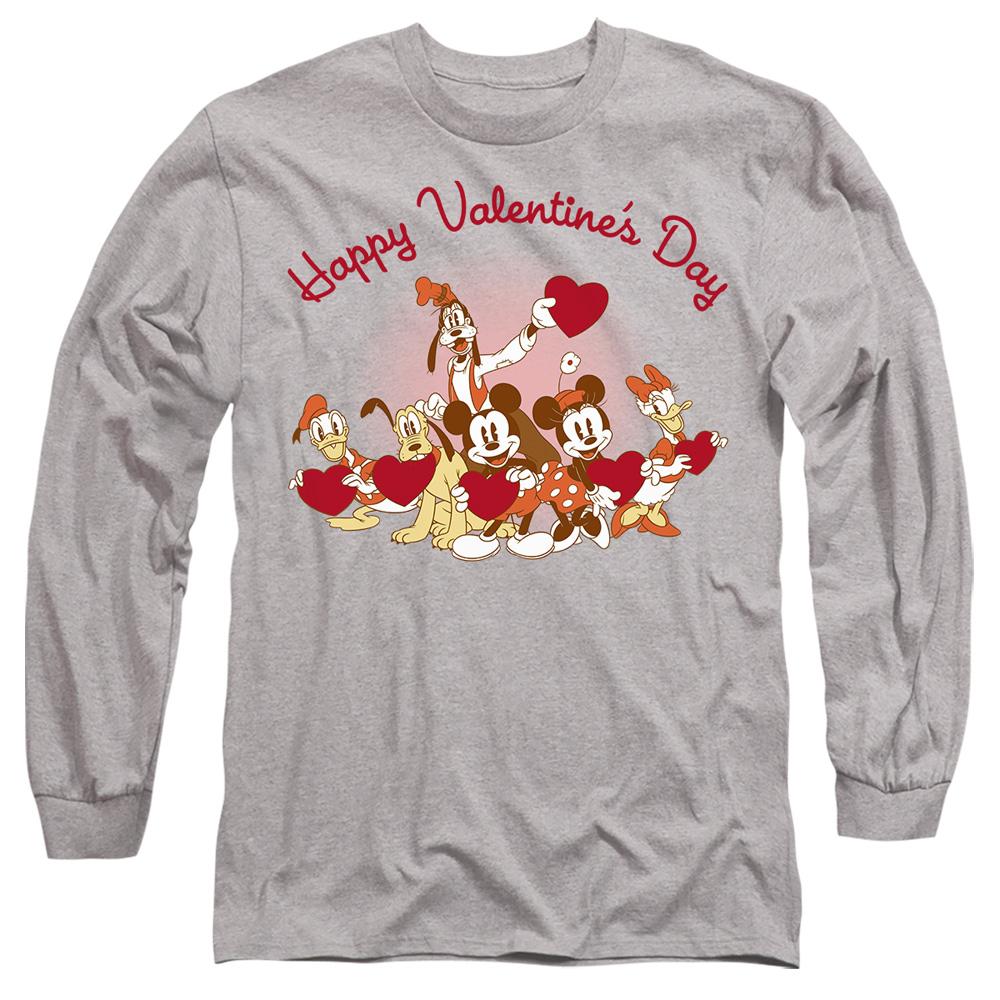 Sport Heather - Front - Mickey Mouse Unisex Adult Happy Valentine`s Day T-Shirt