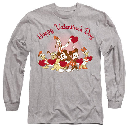 Sport Heather - Front - Mickey Mouse Unisex Adult Happy Valentine`s Day T-Shirt