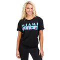 Black - Side - Miami Vice Womens-Ladies Logo T-Shirt
