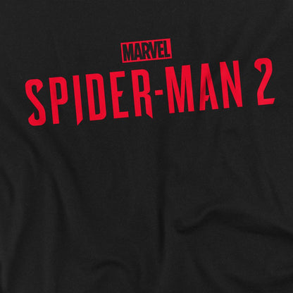 Black - Side - Spider-Man 2 Unisex Adult Gamerverse Red Logo T-Shirt