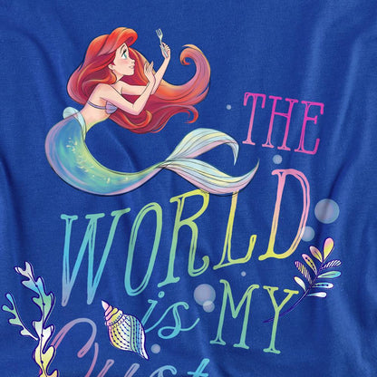 Royal Blue - Side - The Little Mermaid Unisex Adult World Is My Oyster T-Shirt