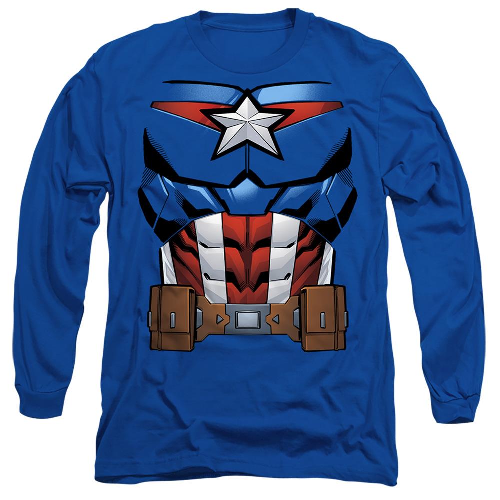 Royal Blue - Front - Captain America Unisex Adult Costume T-Shirt