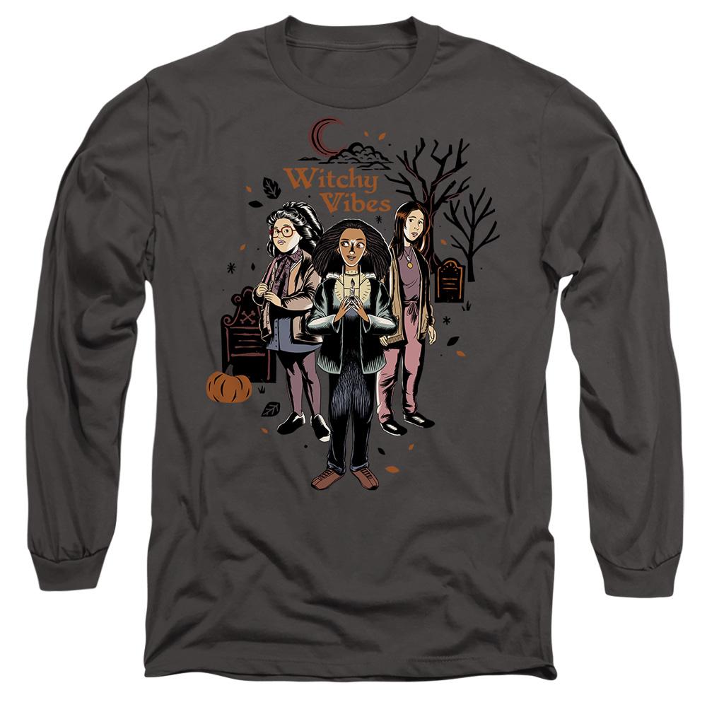 Charcoal - Front - Hocus Pocus 2 Unisex Adult Witchy Vibes Becca Izzy Cassie T-Shirt