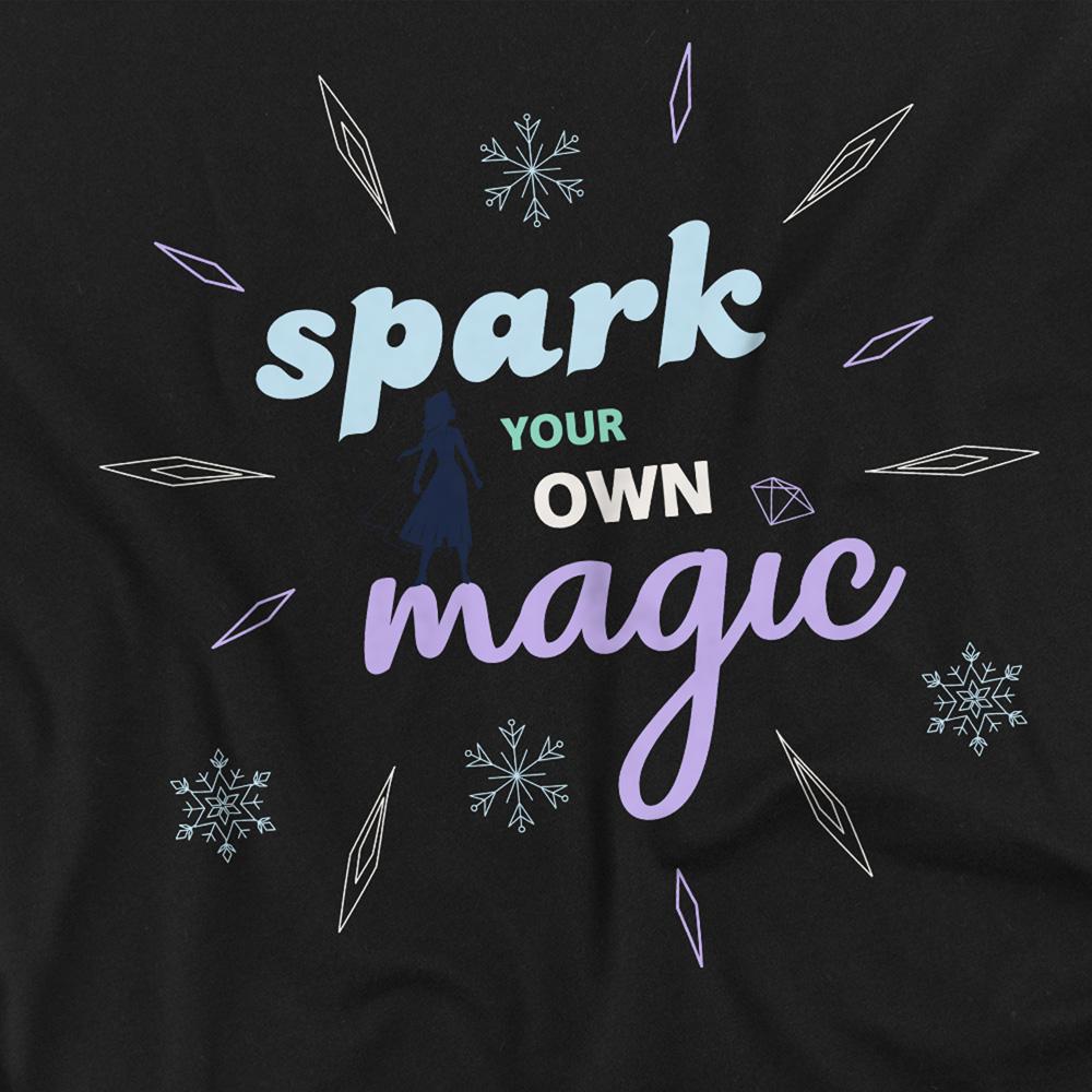Black - Side - Frozen Unisex Adult Spark Your Own Magic Elsa Silhouette T-Shirt