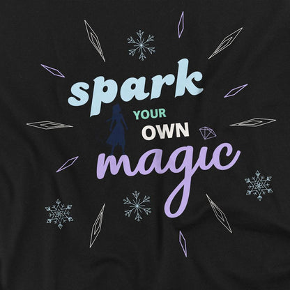 Black - Side - Frozen Unisex Adult Spark Your Own Magic Elsa Silhouette T-Shirt