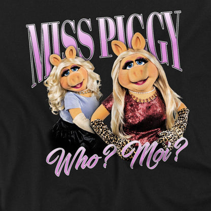 Black - Side - The Muppets Unisex Adult Bootleg Miss Piggy T-Shirt