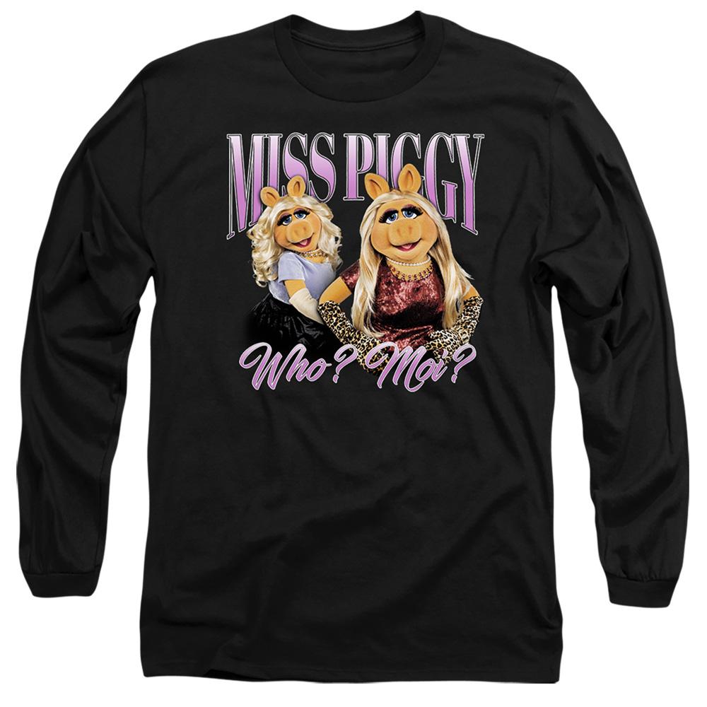 Black - Front - The Muppets Unisex Adult Bootleg Miss Piggy T-Shirt