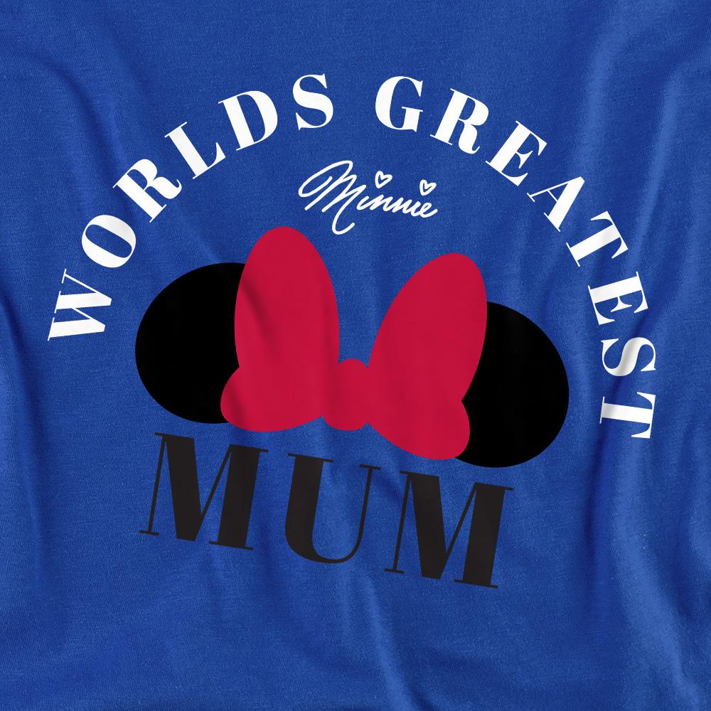Royal Blue - Side - Minnie Mouse Unisex Adult World´s Greatest Mum Mothers Day T-Shirt