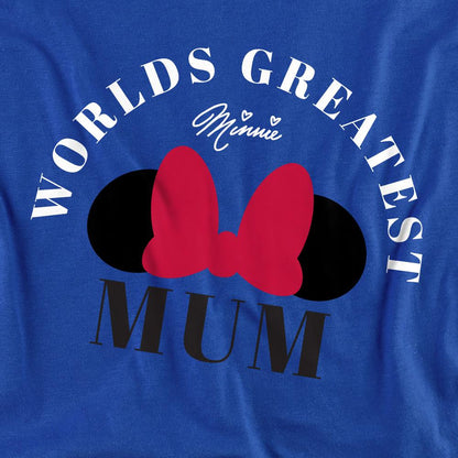 Royal Blue - Side - Minnie Mouse Unisex Adult World´s Greatest Mum Mothers Day T-Shirt