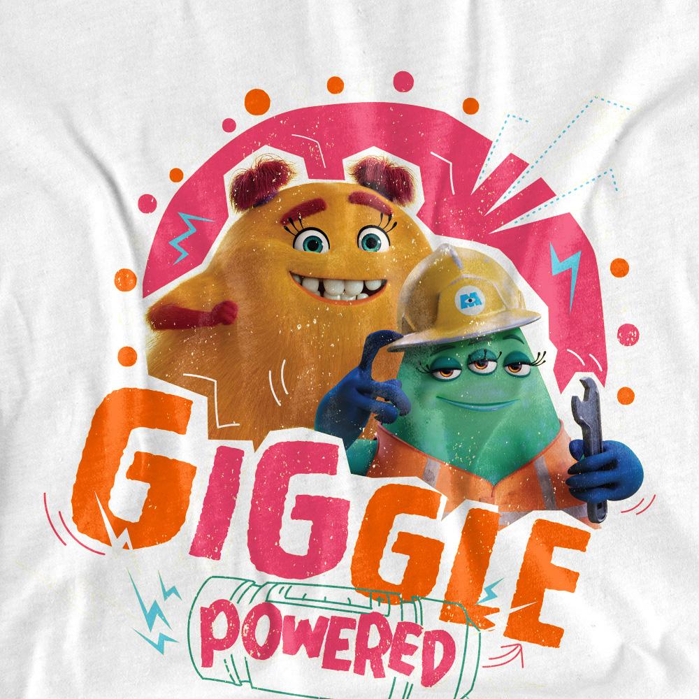 White - Side - Monsters at Work Unisex Adult Giggle Powered Val & Cutter T-Shirt