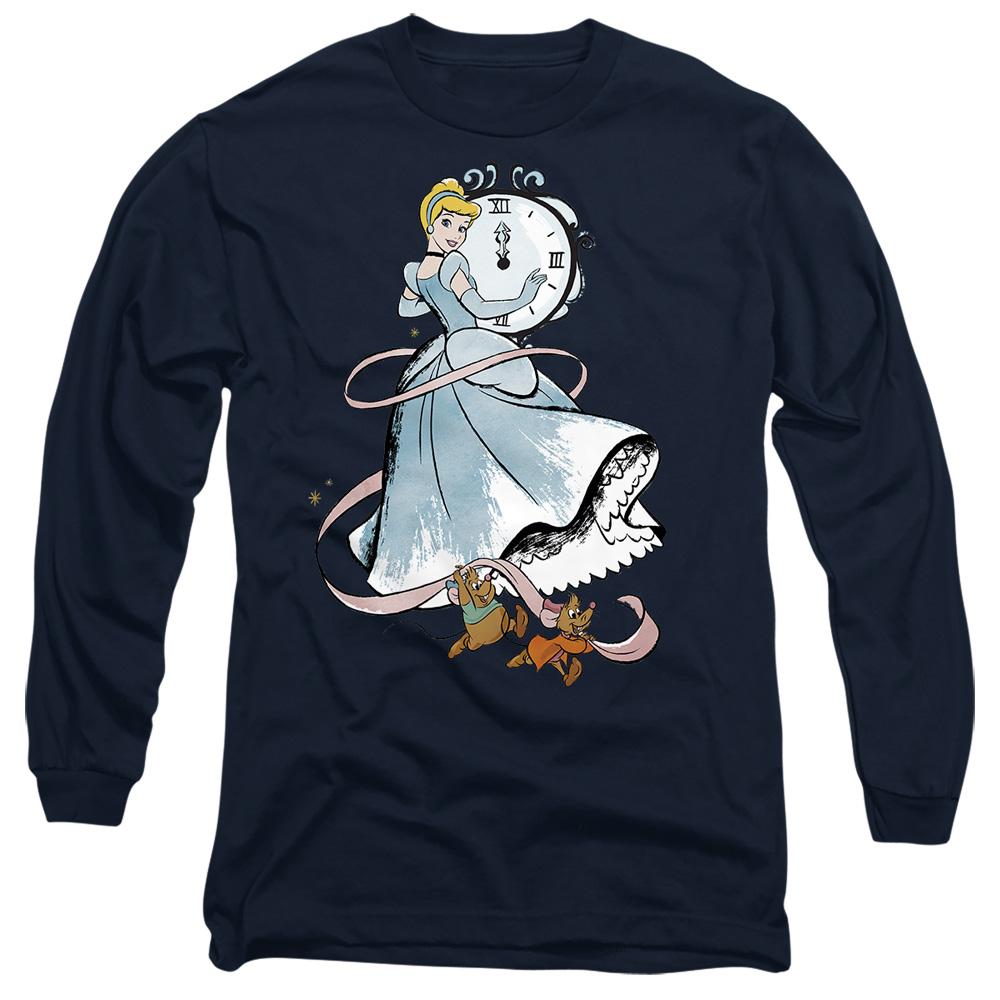 Navy - Front - Cinderella Unisex Adult Clock Strikes Twelve Jaq And Gus T-Shirt
