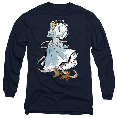 Navy - Front - Cinderella Unisex Adult Clock Strikes Twelve Jaq And Gus T-Shirt