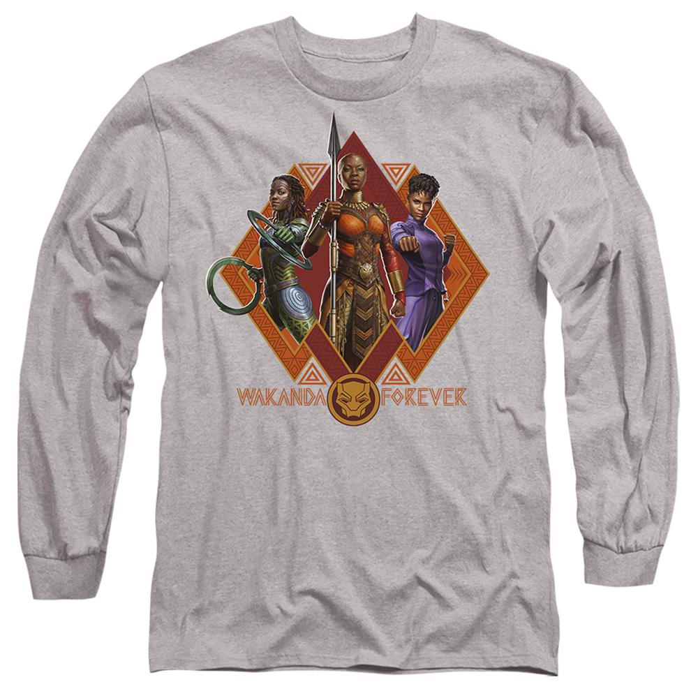Sport Heather - Front - Black Panther: Wakanda Forever Unisex Adult Shuri Okoye Nakia T-Shirt