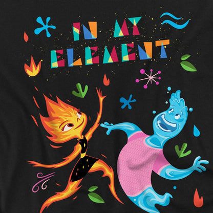 Black - Side - Elemental Unisex Adult In My Element Ember & Wade T-Shirt
