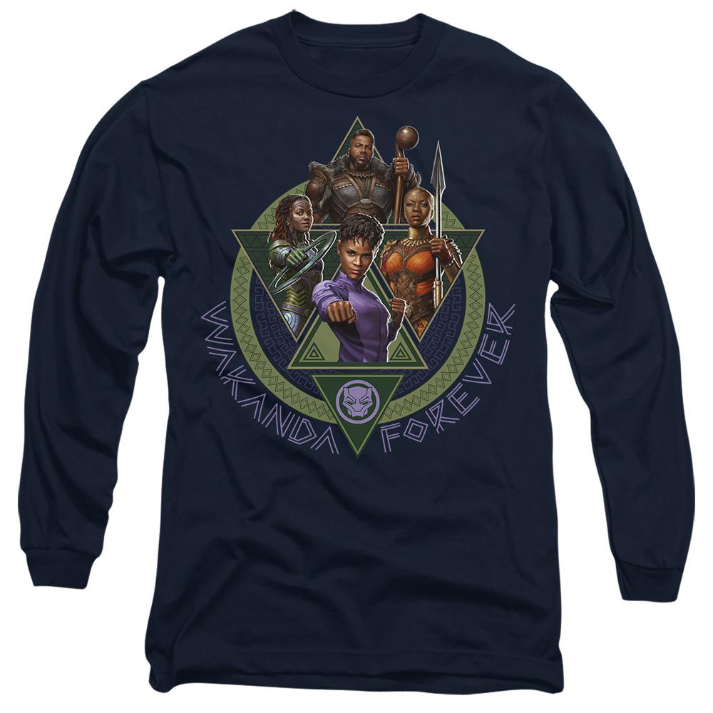 Navy - Front - Black Panther: Wakanda Forever Unisex Adult Shuri Okoye Nakia M´baku T-Shirt