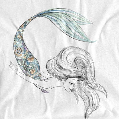White - Side - The Little Mermaid Unisex Adult Pearlescent Ariel T-Shirt