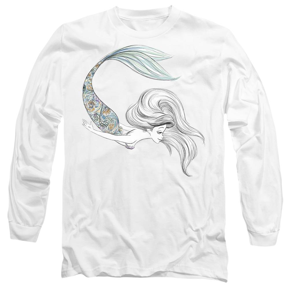 White - Front - The Little Mermaid Unisex Adult Pearlescent Ariel T-Shirt