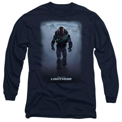 Navy - Front - Lightyear Unisex Adult Buzz Lightyear Poster T-Shirt