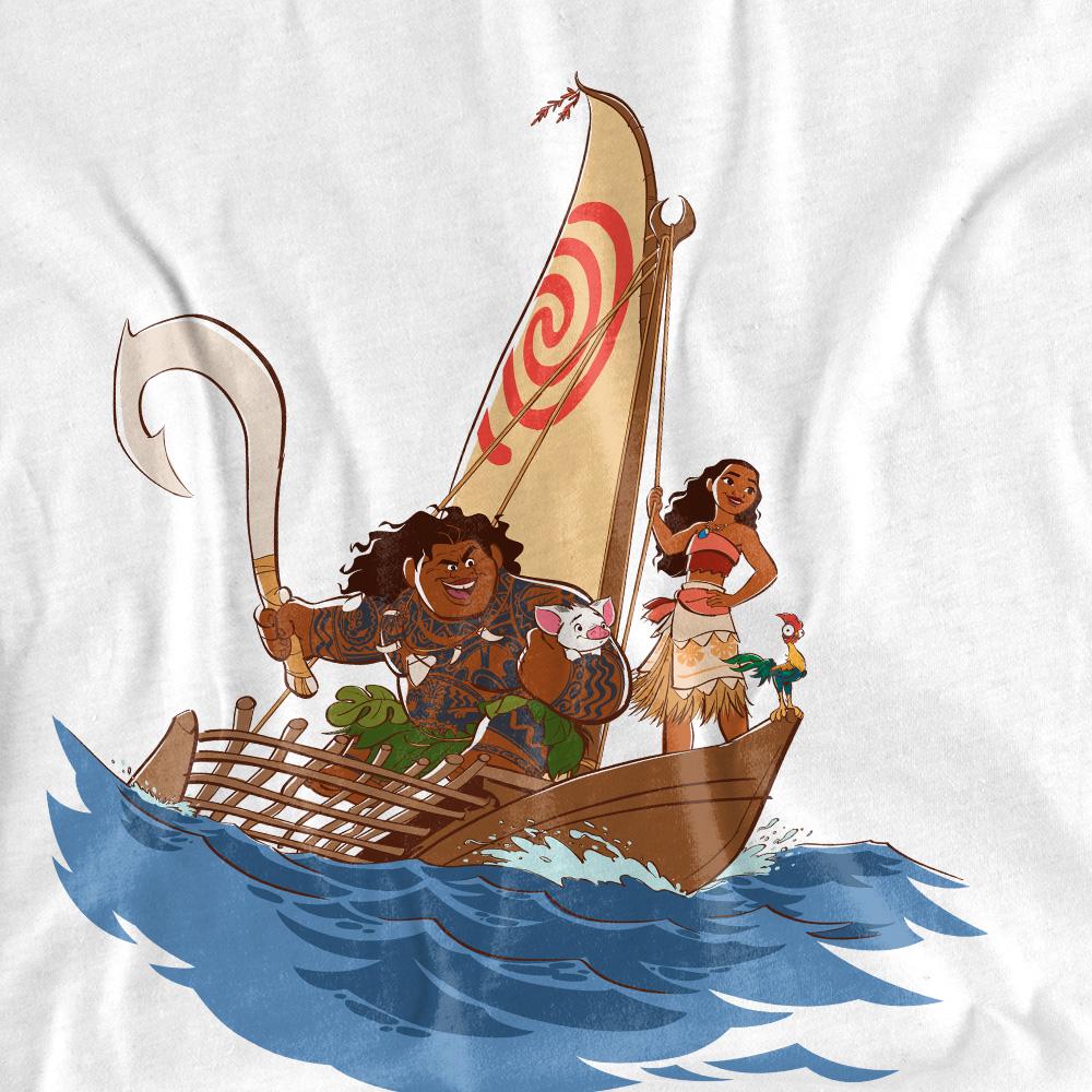 White - Side - Moana Unisex Adult Voyage Maui T-Shirt