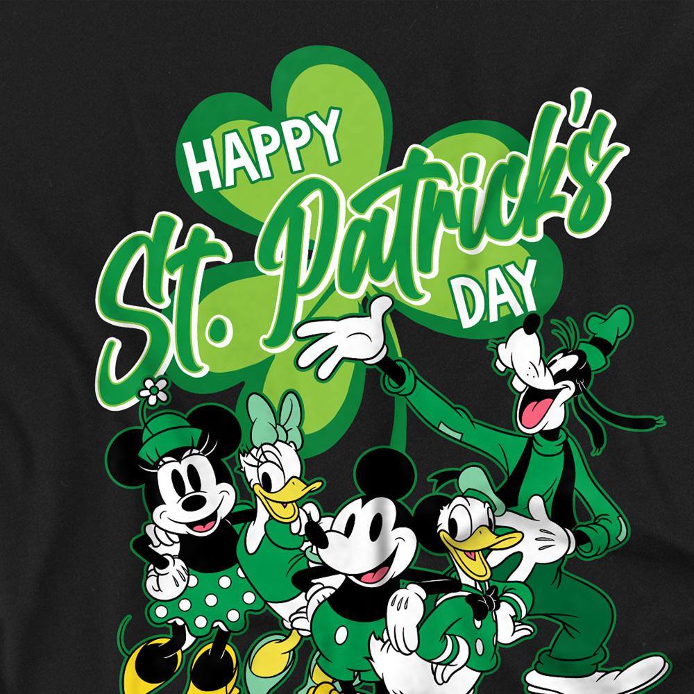 Black - Side - Mickey Mouse Unisex Adult Minnie Goofy Donald St Patricks Day T-Shirt