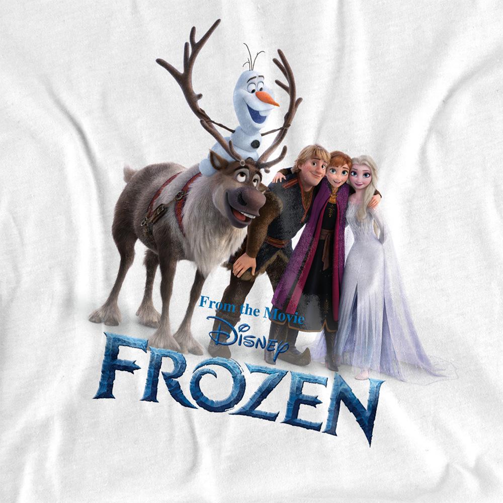 White - Side - Frozen Unisex Adult Group Photo T-Shirt