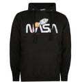 Black-White - Front - NASA Mens Vintage Rocket Pullover Hoodie